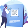 illustration for scan qr code to transaction payment