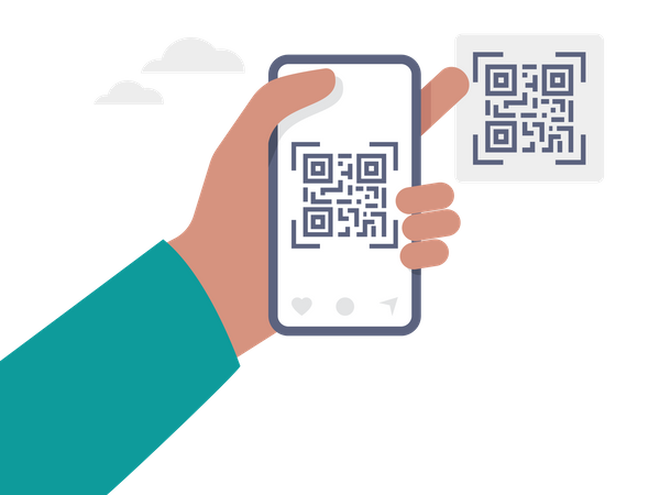 Scan QR code for online payment  イラスト