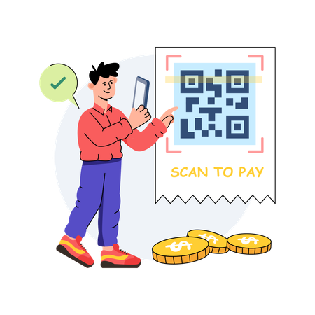 Scan QR Code  Illustration