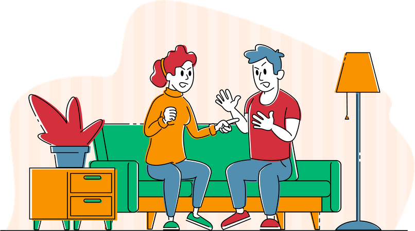 Scandale mari et femme  Illustration