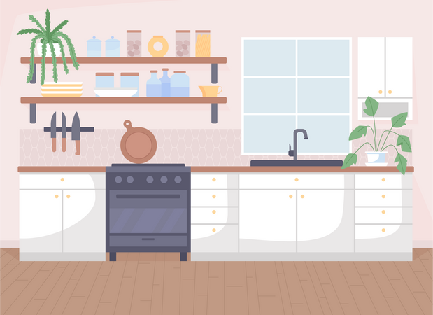 Scandinavian kitchen Illustration