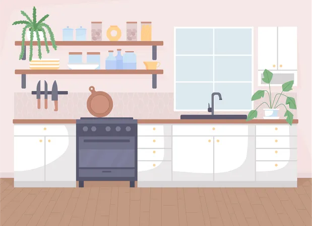 Scandinavian kitchen  Illustration