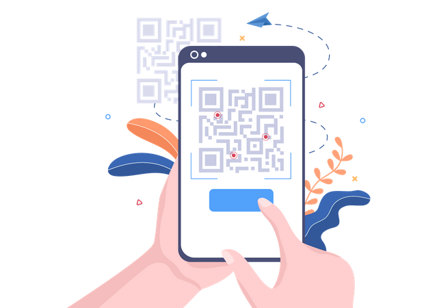 Scanner de code QR pour le paiement en ligne  Illustration