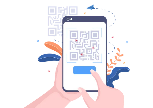 Scanner de code QR pour le paiement en ligne  Illustration