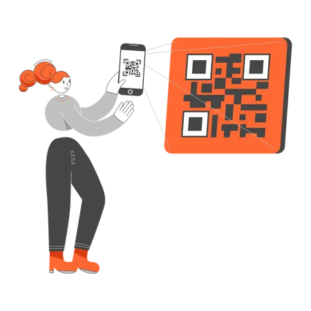 Leitor de código QR  Ilustração