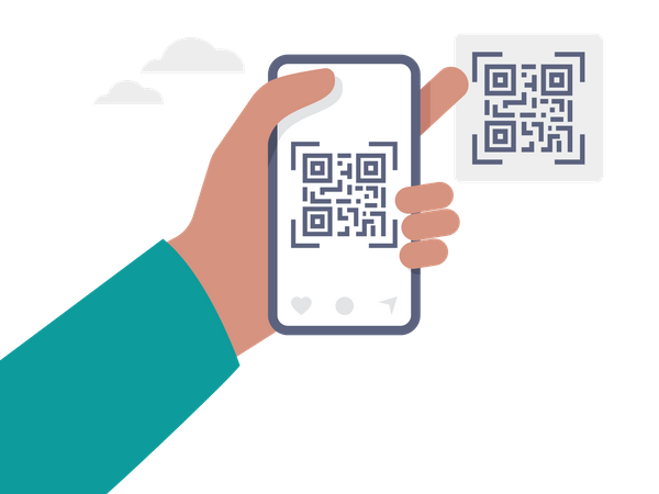 Scannez le code QR pour le paiement en ligne  Illustration