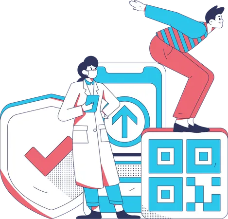 Scannez le code QR pour payer les factures médicales  Illustration