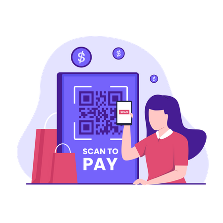 Scanner pour payer  Illustration