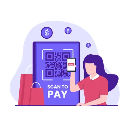 Scanner pour payer  Illustration