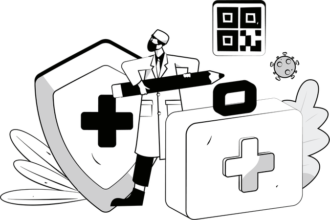 Scannez le code QR pour payer la facture corona  Illustration