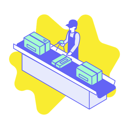 Scanning delivery product Illustration