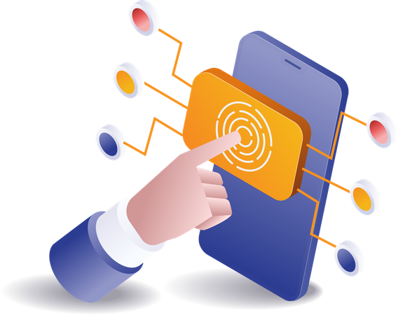 Scanning fingerprint authentication  Illustration