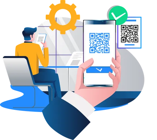 Scanning payment barcode  Illustration