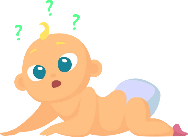 Cute Newborn Babies Different Action Poses イラスト