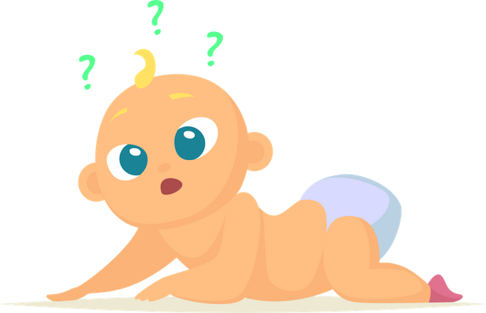 Scared Baby Boy  イラスト