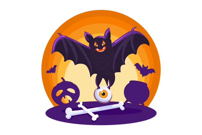 Scary Bat  Illustration