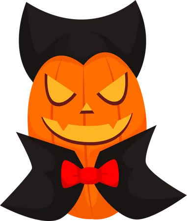 Scary Halloween Pumpkin Illustration
