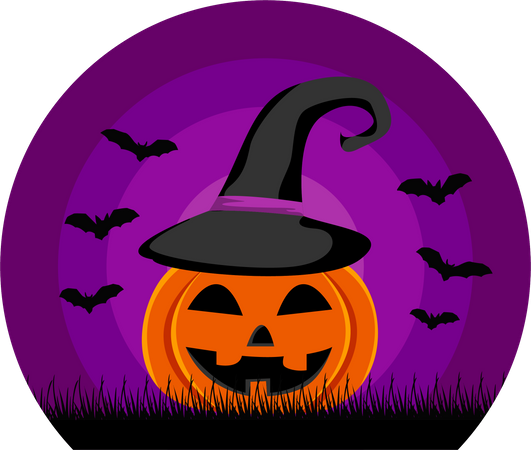 Scary Halloween pumpkin  Illustration