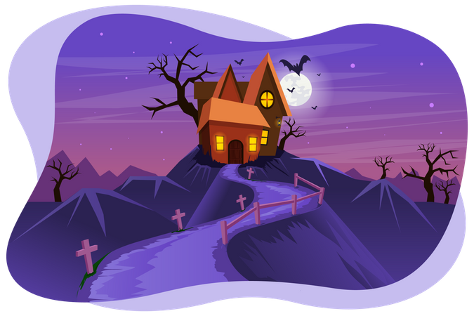 Scary house  Illustration