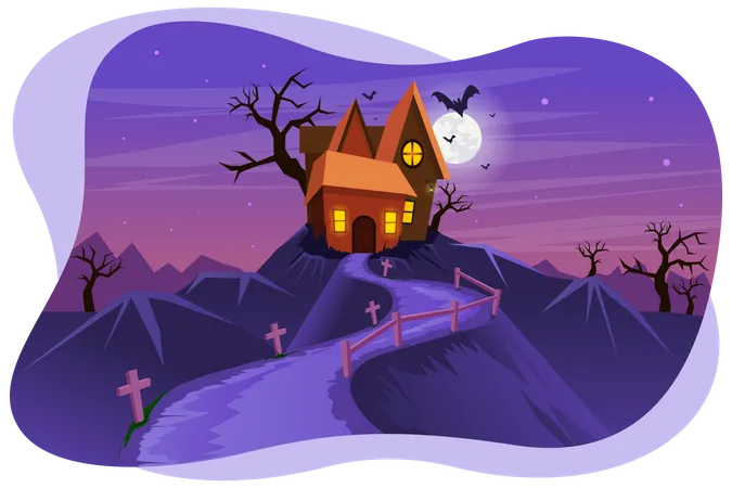 Scary house  Illustration