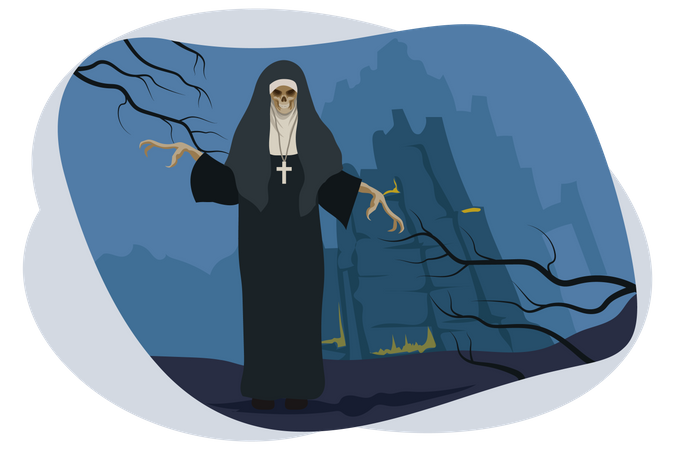 Scary nun  Illustration