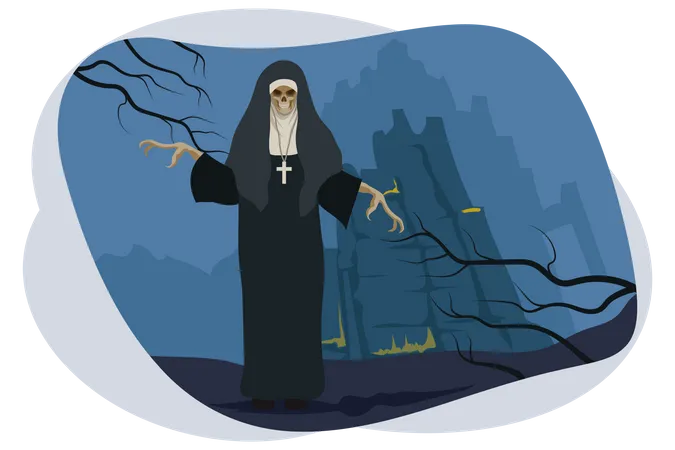 Scary nun  Illustration