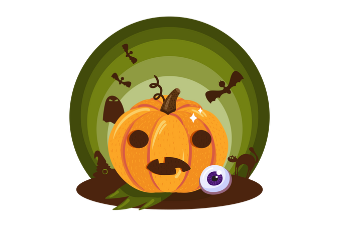 Scary pumpkin  Illustration