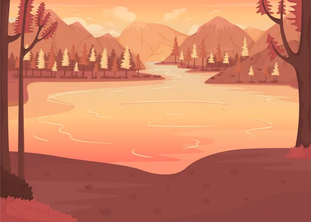 Scenic place for camping Illustration