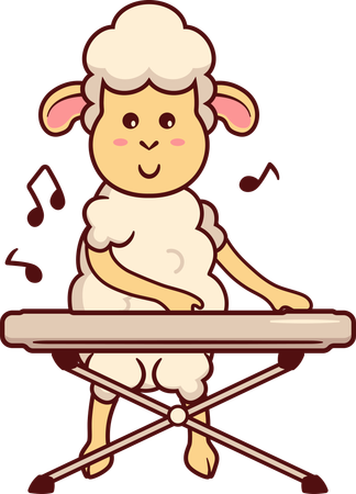 Schafe spielen Klavier  Illustration