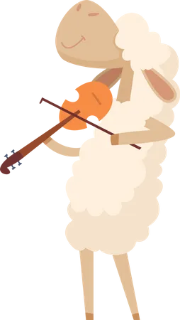 Schafe spielen Geige  Illustration