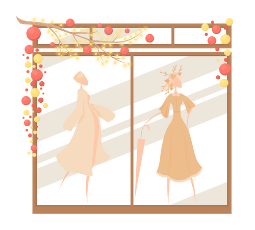 Schaufenster für Modegeschäfte  Illustration