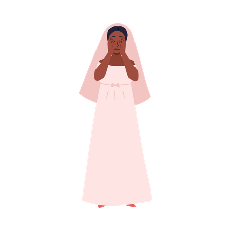 Schauspielerin im Brautkleid für Theateraufführungen  Illustration
