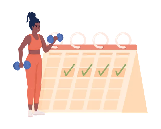 Schedule gym visiting  Illustration