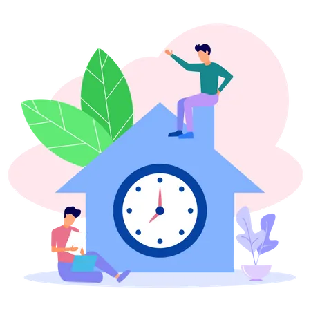 Illustration Vector Graphic Cartoon Character Of Time Management Illustration