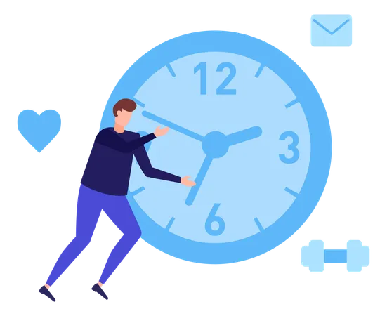 Time Management Without Face Character Illustration You Can Use It For Websites And For Different Mobile Application Illustration