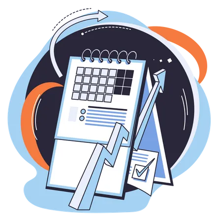 Discipline Concept Icon Time Management Working Day Idea With Calendar Daily Affairs In Schedule Indicators Of Time For Work Hobby Study Fulfillment Of Planned Plans According To Regulations Illustration
