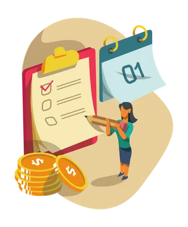 Schedule salary payment  Illustration