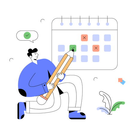 Business Scheduling Illustration