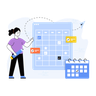 meetings on calendar illustration free download