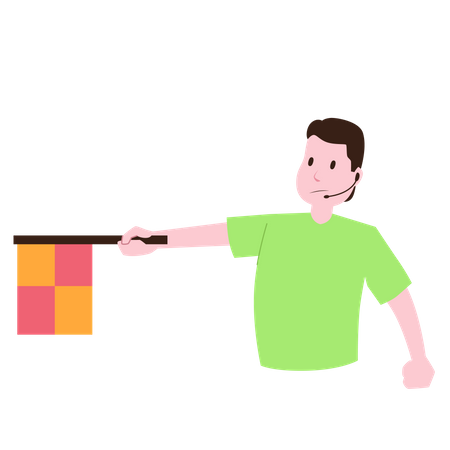 Schiedsrichter beim Fußball wegen Abseitsfoul  Illustration