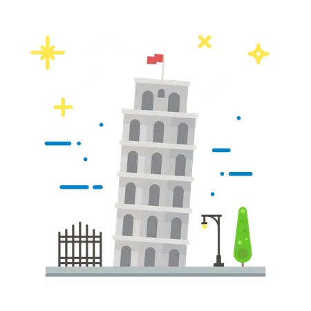 Der Schiefe Turm von Pisa  Illustration