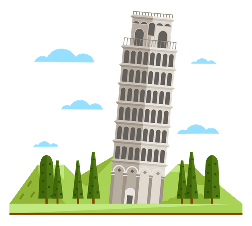 Der Schiefe Turm von Pisa  Illustration