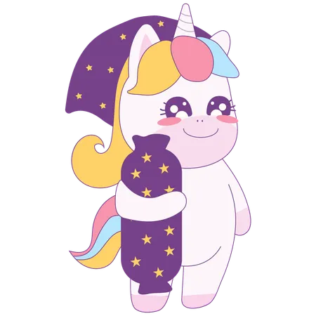 Schlafendes Einhorn  Illustration