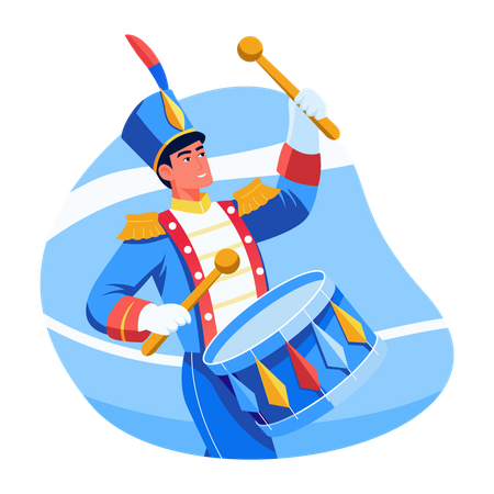 Schlagzeuger spielt Drumbeat  Illustration