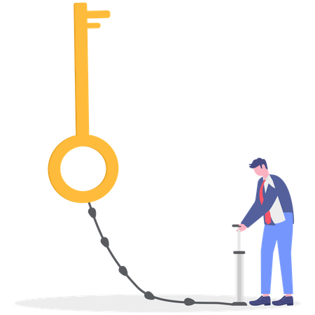 Schlüsselerfolg zur Erschließung des wahren Potenzials zur Geschäftsgewinnung  Illustration