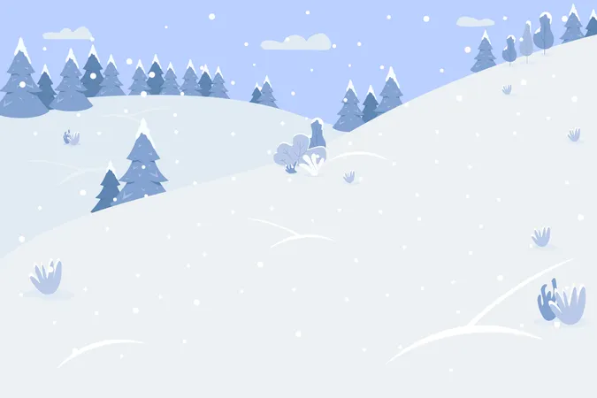 Schneebedeckter Berg  Illustration