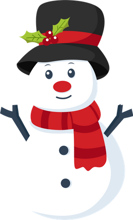 Schneemann mit Weihnachtsmütze  Illustration