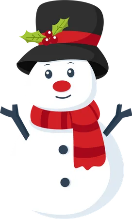 Schneemann mit Weihnachtsmütze  Illustration