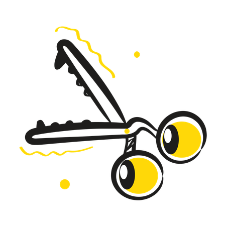 Schnittschere mit Augen  Illustration