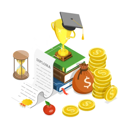 Scholarship and Investment in Education Illustration